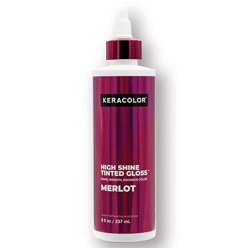 Keracolor High Shine Tinted Hair Gloss, In-Shower Hair Glaze, Sheer Color-Enhancing Glossing Treatment, Merlot, 8 Fl Oz