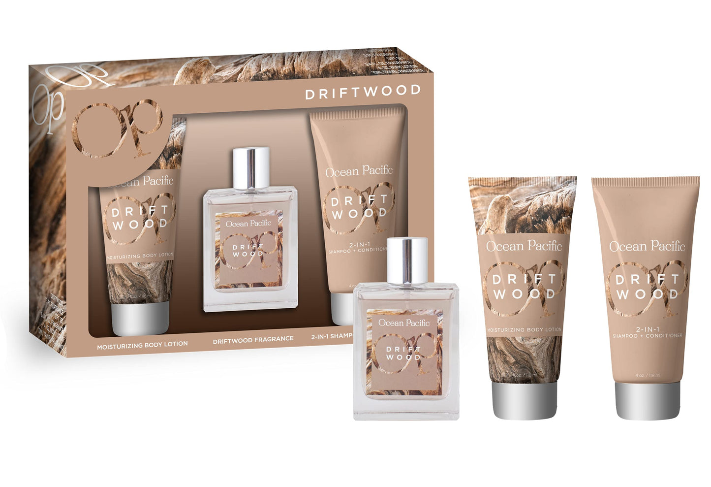 Ocean Pacific Driftwood Eau De Parfum Gift Set, 3.4 fluid ounces