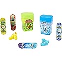 Hot Wheels Skate Fingerboards & Skate Shoes, 2 Flavor Containers with 2 Exclusive Boards & 1 Pair of Removable Shoes in Portable Storage Containers