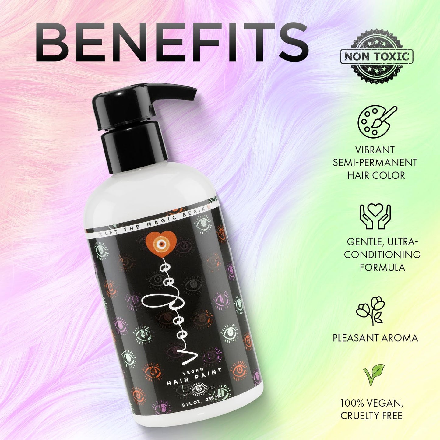 MOEHAIR Semi-Permanent Hair Color | Clear Hair Dye 8 Oz | No Ammonia, Sulfate or Paraben | Vegan & Cruelty-Free | Intermixable & Gentle Formula | Mix