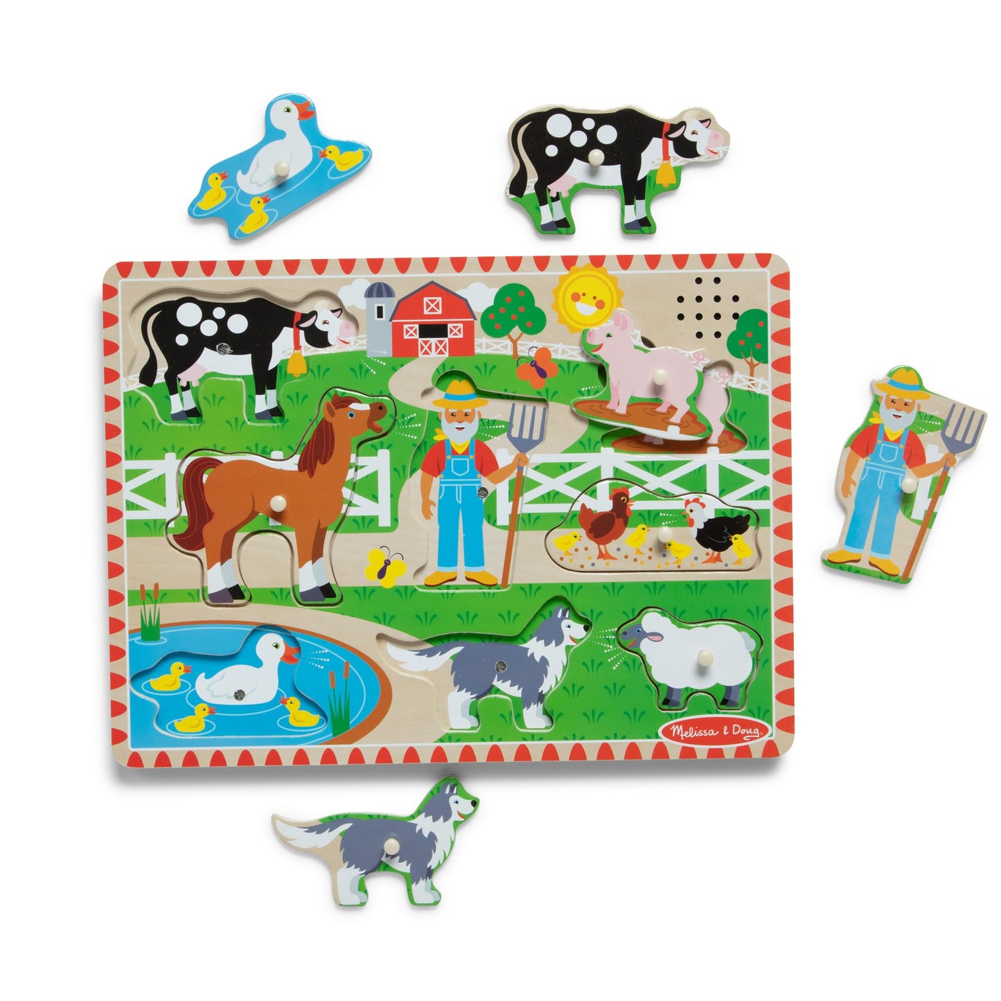 Melissa & Doug Old MacDonald's Farm Sound Puzzle - Farm Animal Toys, Sound Puzzles for Toddlers and Kids Ages 2+