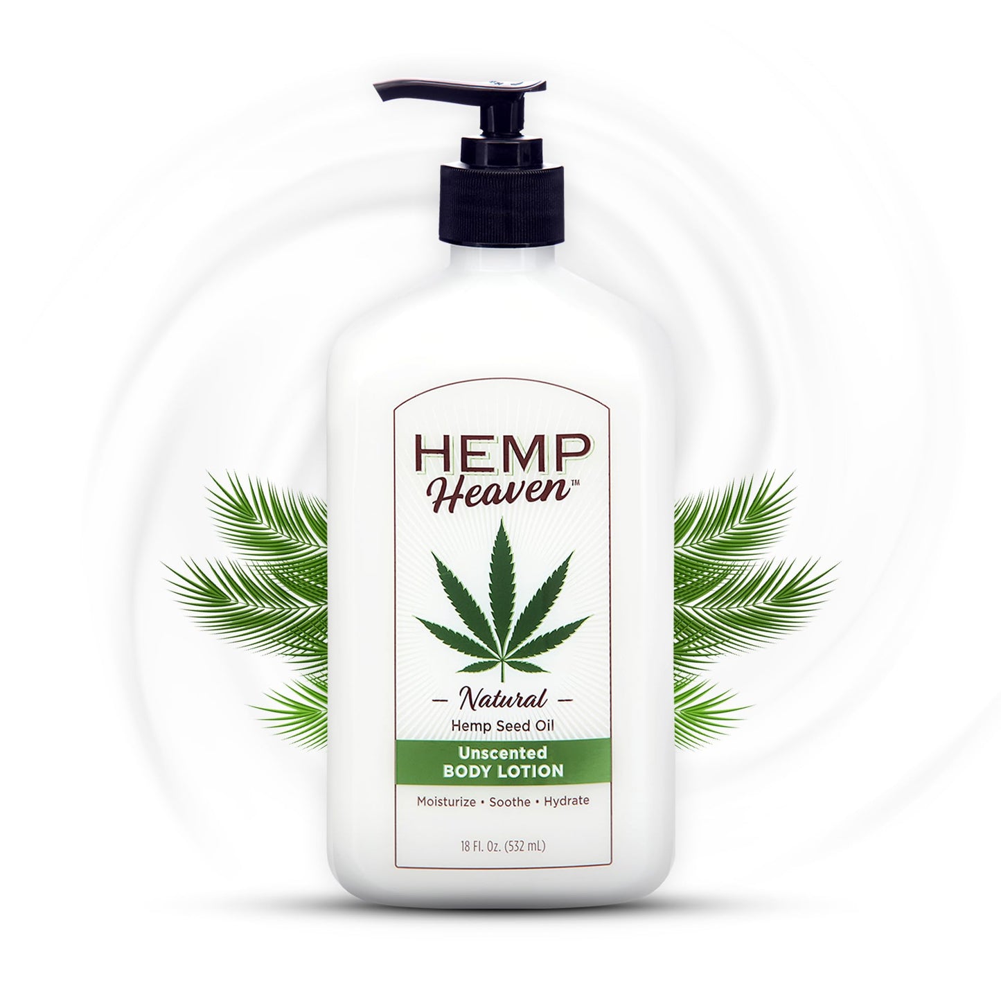 Hemp Heaven Hemp Lotion - Natural Hemp Seed Oil, Paraben-Free, 18 oz, Made in USA, Nourishing for Men & Women, EWG Verified, Anti-Aging (Unscented)