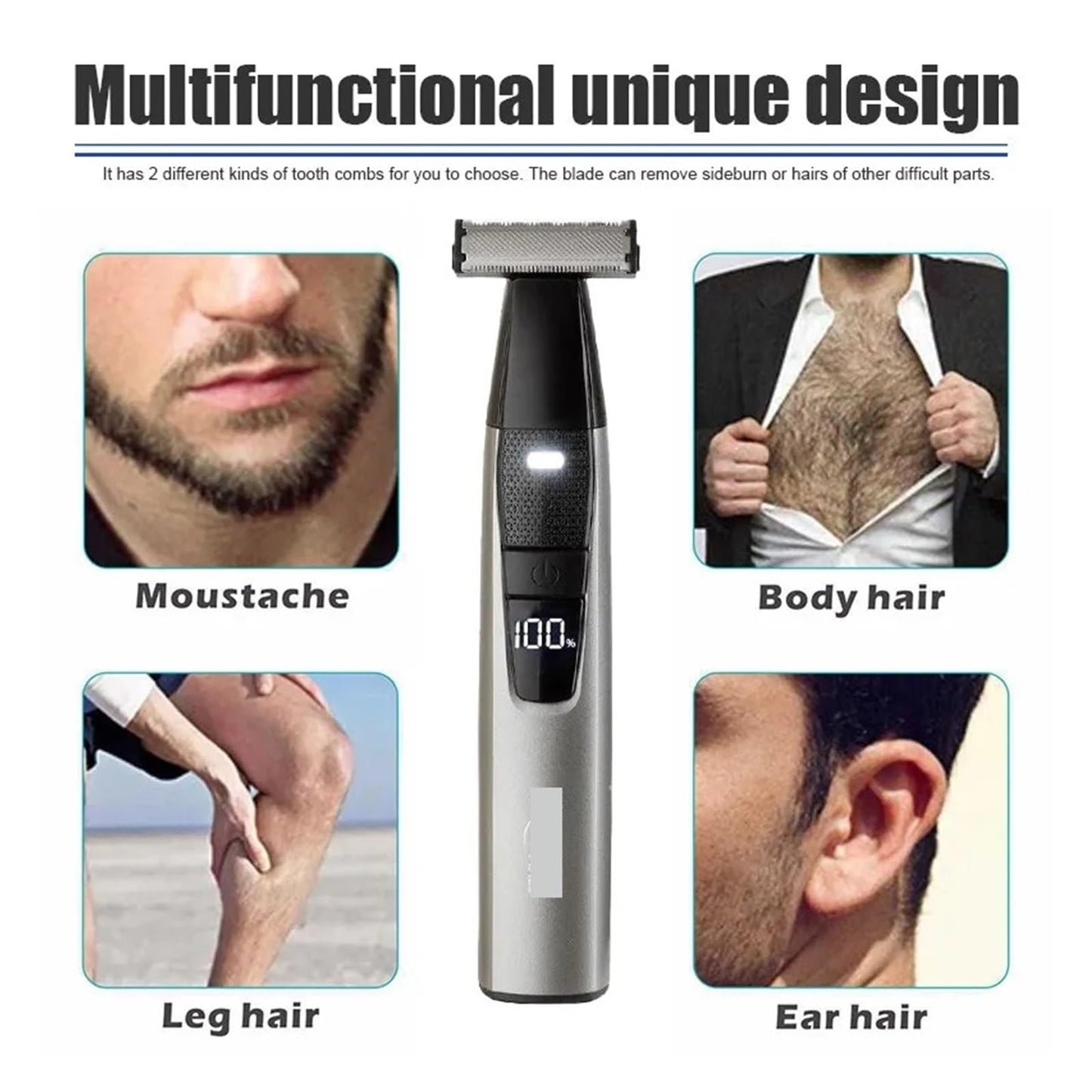 Razors Electric Shaver Portable Full Body Trimmer USB T-Blade LED Digital DisplayRazor for Men and Women Washable Razor(Regular Model) Beauty and Personal Care EWKYLSEM