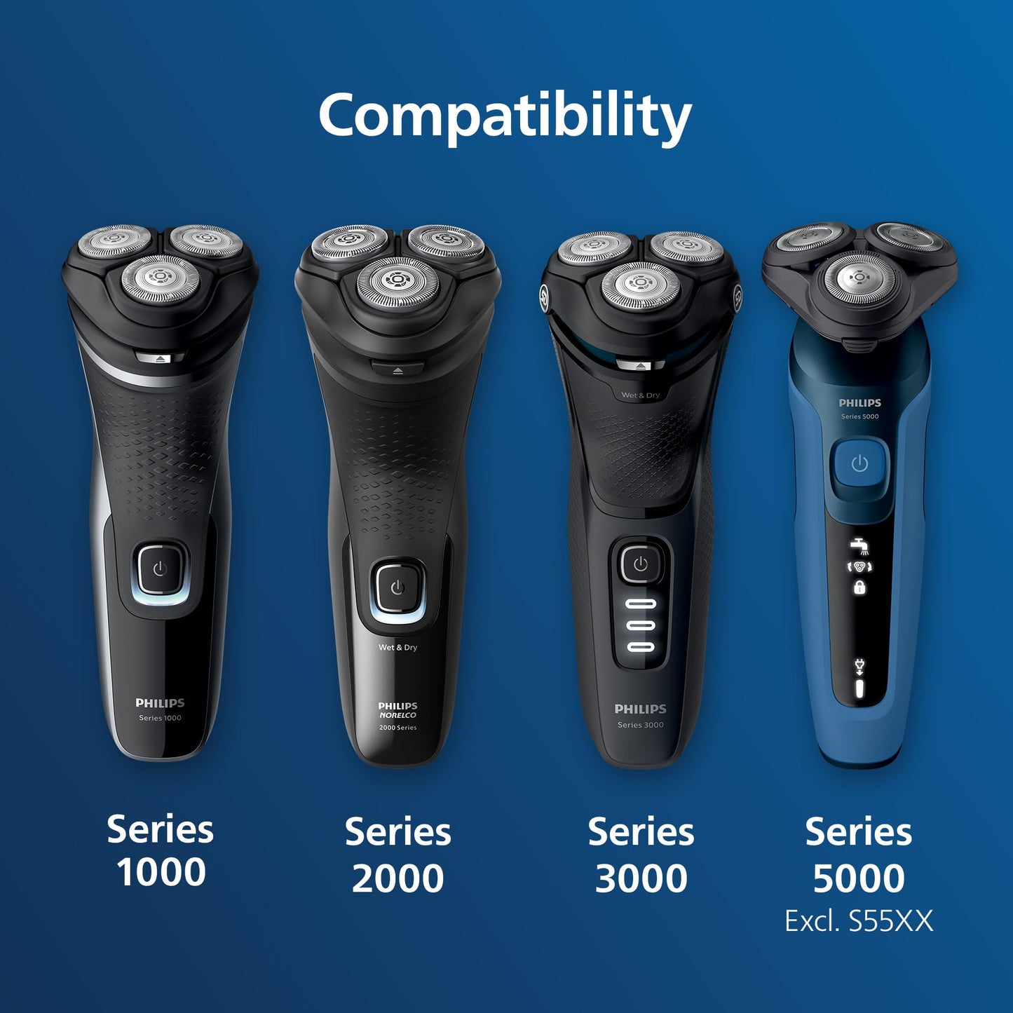 Philips Norelco SH30/52 Genuine Shaving Heads, Compatible with Philips Shavers Series 1000, 2000, 3000 and 5000, Powerful Performance Beauty and Personal Care Norelco