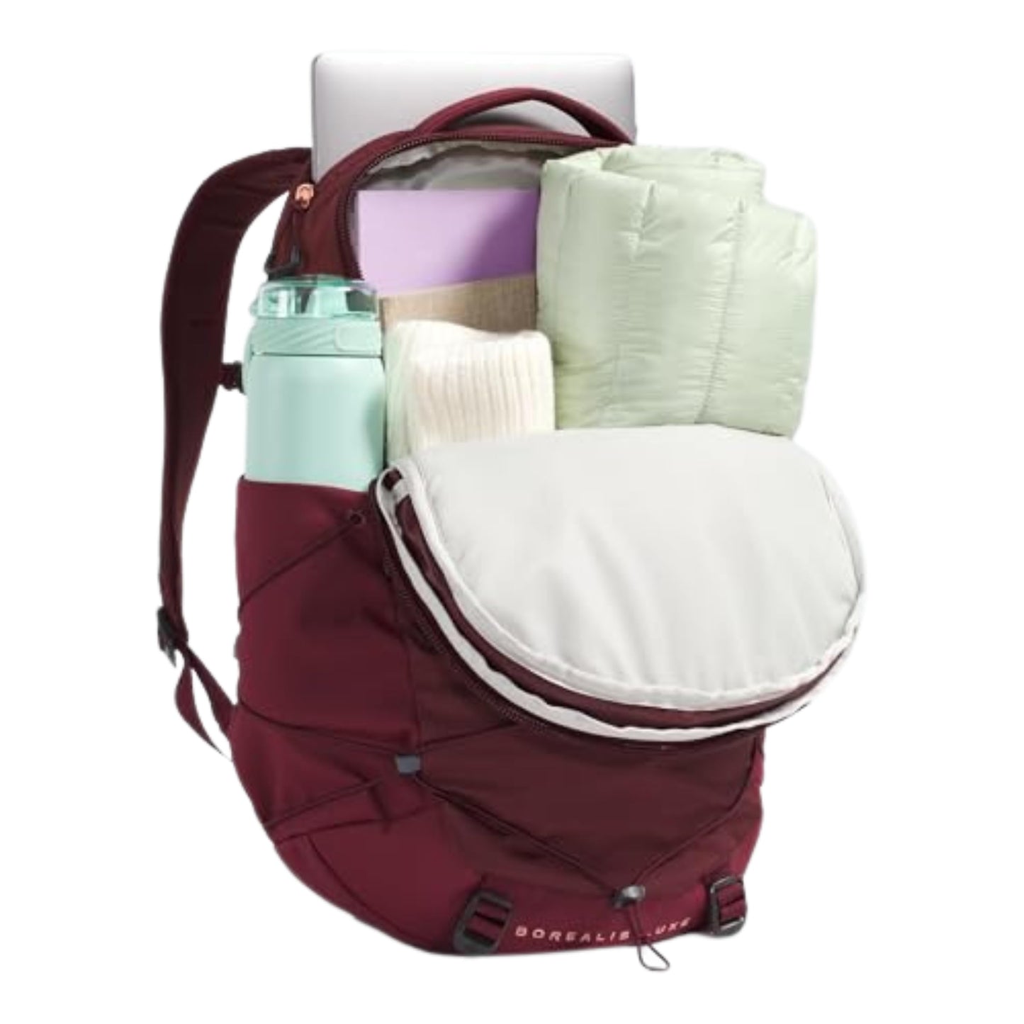 THE NORTH FACE Women's Borealis Luxe Commuter Laptop Backpack, Sumac/Burnt Coral Metallic, One Size