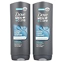 Dove Men+Care Body and Face Wash for healthier, stronger skin Clean Comfort fights dry skin 18 Fl Oz (Pack of 2)
