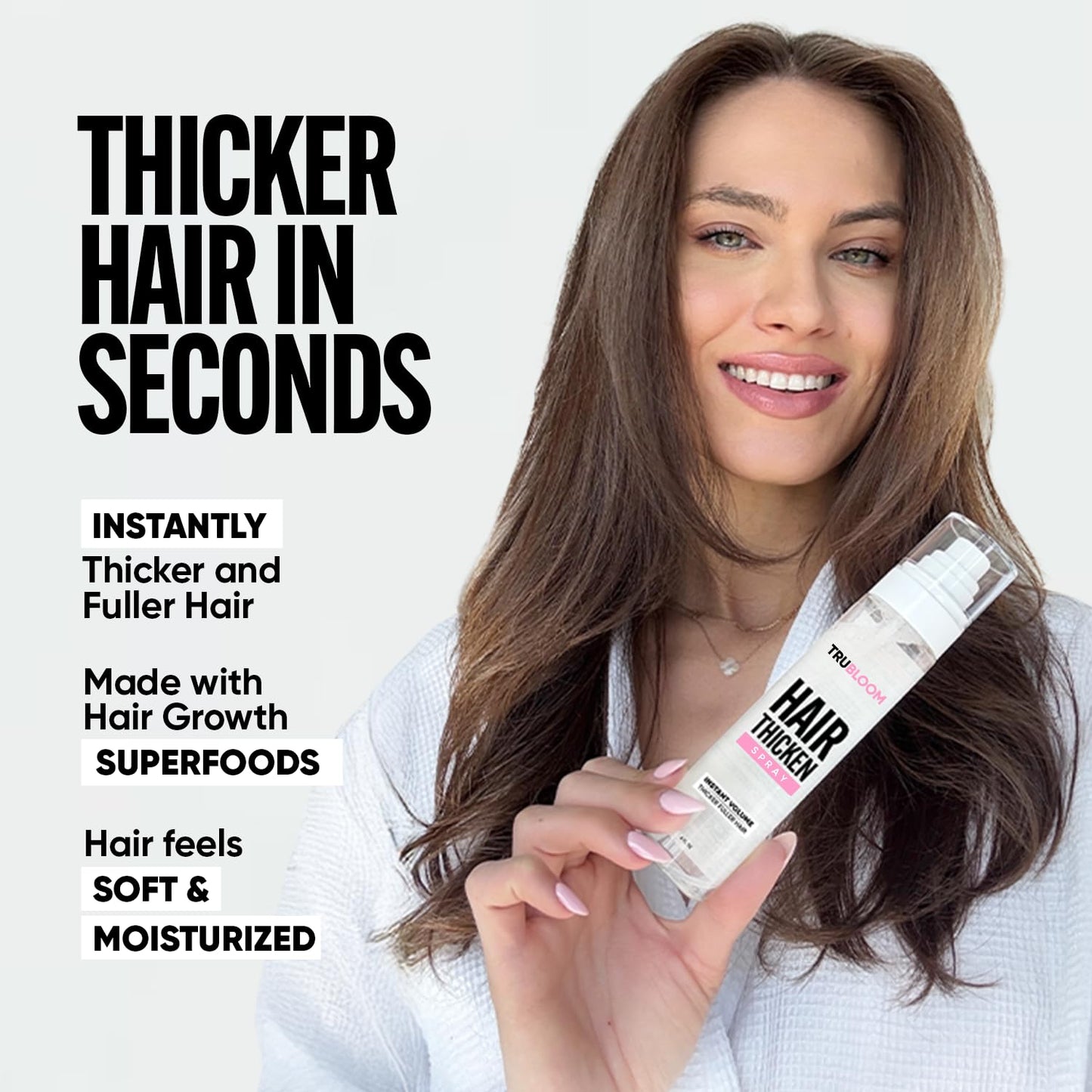 Tru Bloom Hair Thickening Spray - Fuller, Thicker Hair in seconds. All Natural Hair Volume Booster. Stylist-Recommended