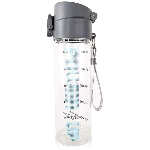 L LIFETIME Water Bottle with Time Marker, BPA Free Leakproof Plastic Thermos Motivational Fitness Outdoor Sports Wide Mouth No Straw Reusable Adults…
