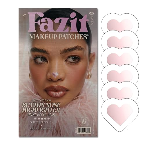 Fazit Makeup Patches - Button Nose Highlighter - Glow Up Make-Up Patches - Cute Glitter Makeup Accessories for Women - Cosmetic Glitter for Face