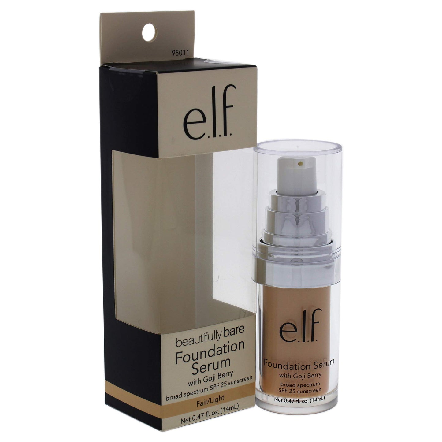 e.l.f. Beautifully Bare Foundation Serum SPF 25, Luminous, Lightweight, Sheer Coverage, Minimizes Pores & Fine Lines, Brightens, Restores, Dewy