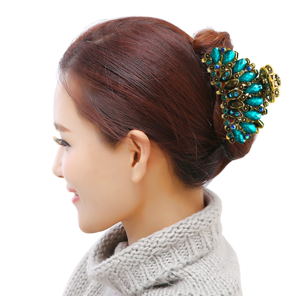 Fashion & Lifestyle Large Metal Alloy Hair Claw Jaw Clip for Women and Girls - Pretty Strong Clamp Non-Slip Barrette Hair Updo Grip Bath Accessories