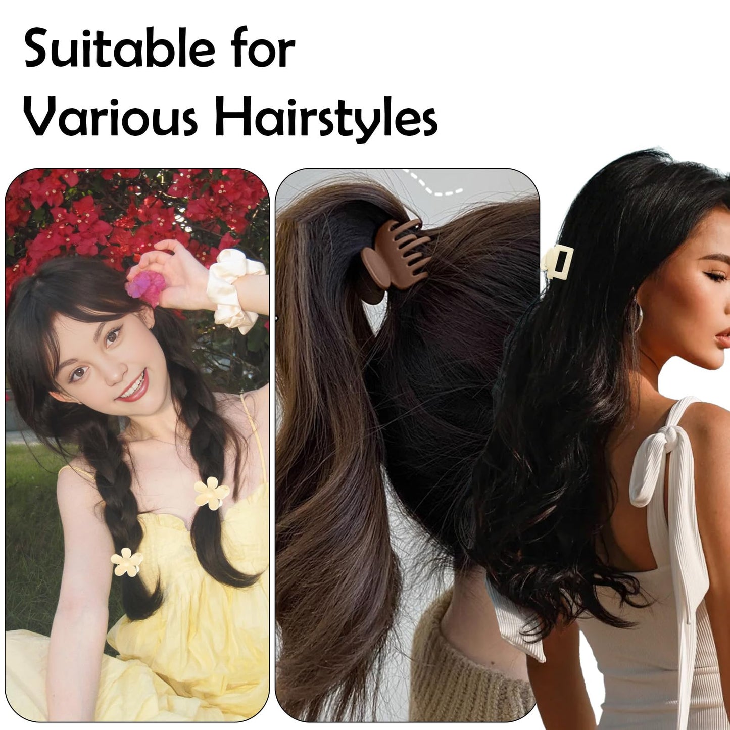 Drnytunk 18Pcs Medium Hair Clips for Women Girls - Matte Love, Triangle, Ribbon and Semicircle Styles for Thin/Thick Hair, Cute Nonslip Accessories Beauty and Personal Care Drnytunk