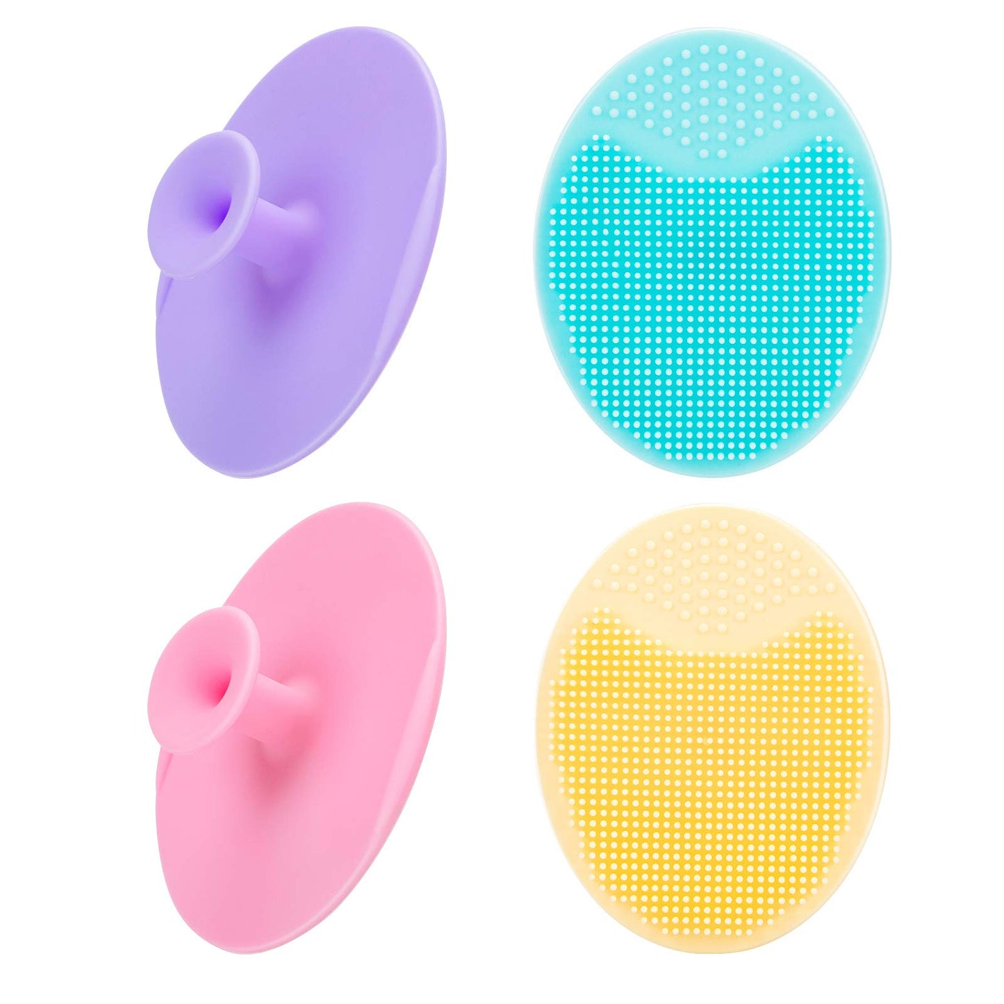 4 Pack Face Scrubber,JEXCULL Soft Silicone Facial Cleansing Brush Face Exfoliator Blackhead Acne Pore Pad Cradle Cap Face Wash Brush for Deep Cleaning Beauty and Personal Care JEXCULL Default Title