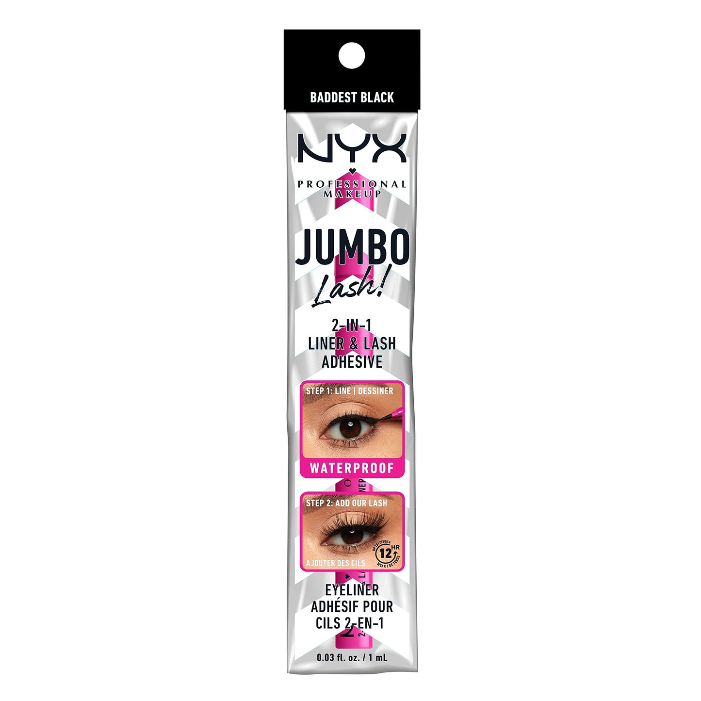 NYX PROFESSIONAL MAKEUP Jumbo Lash! 2-In-1 Eyeliner & Lash Adhesive - Baddest Black