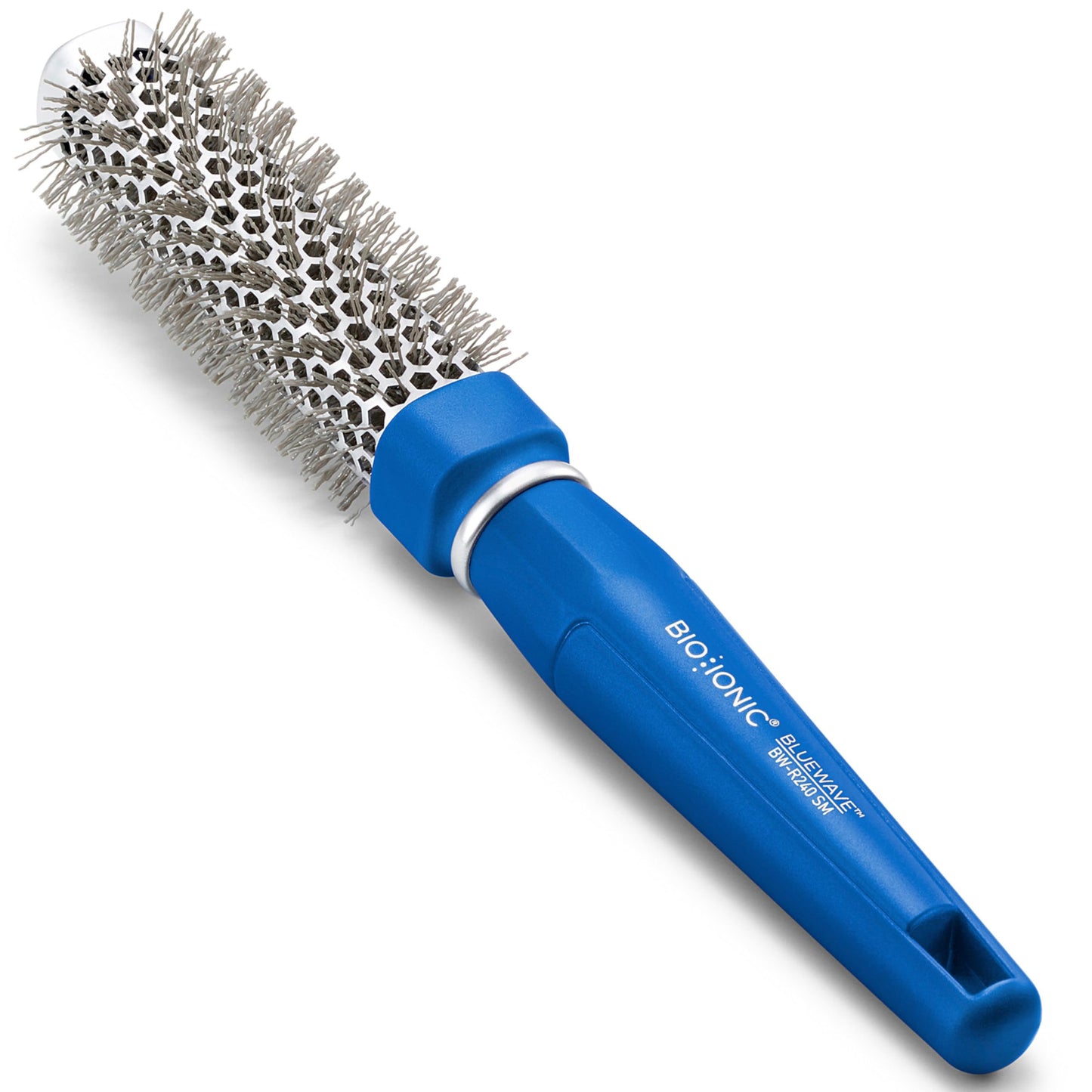 Bio Ionic BlueWave Conditioning Square-Round Brush - Create Volume & Smooth Hair Quickly, Crimped Bristles Add Root Tension, Styling Brush For Bouncy