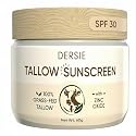 Dersie Tallow Sunscreen SPF 30 - Mineral UV Defense with Non-Nano Zinc Oxide - Face & Body Sun Protection for Adults & Kids - with 100% Grass-Fed Beef