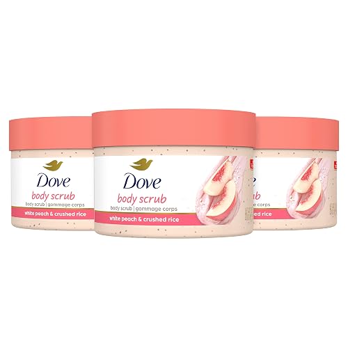 Dove Body Scrub White Peach & Crushed Rice 3 Count for Visibly Silky-Smooth, Nourished Skin, with ¼ Moisturizing Cream, 10.5 oz Beauty & Personal Care Dove