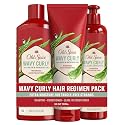 Old Spice Shampoo, Conditioner and Leave-in Conditioner Set for Men, Wavy Curly Hair Regimen Bundle