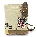 CHALA Patch Cross-Body Women Handbag, Sand Color Canvas Messenger Bag - New Butterfly, Sand