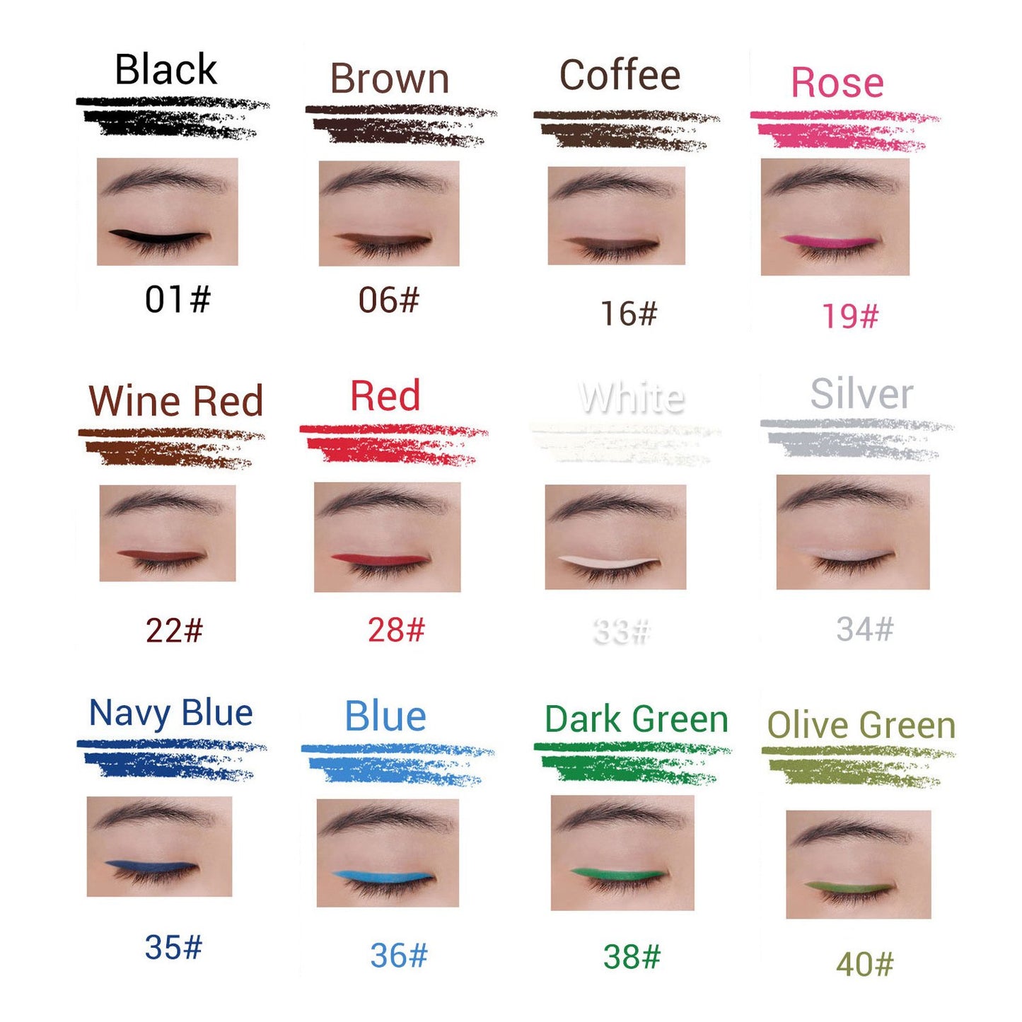DC-BEAUTIFUL 12Pcs Lot Set 12 Colors Eyeliner Pencil Waterproof Eyebrow Pencil Cosmetics
