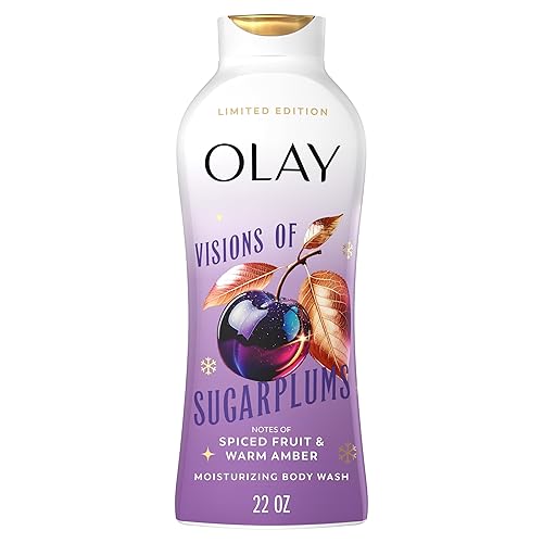 Olay Body Wash for Women, Hydrating & Moisturizing, Holiday Edition, With Plant Based Cleansers, B3 Complex, For All Skin Types, Visions of Sugarplums