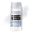 HOSAILY Silver Body Glitter Stick, Sparkling Holographic Sequins Glitter Gel, Body Shimmer Face Paint Glitter for Eye Hair Nail Lip, Chunky Glitter