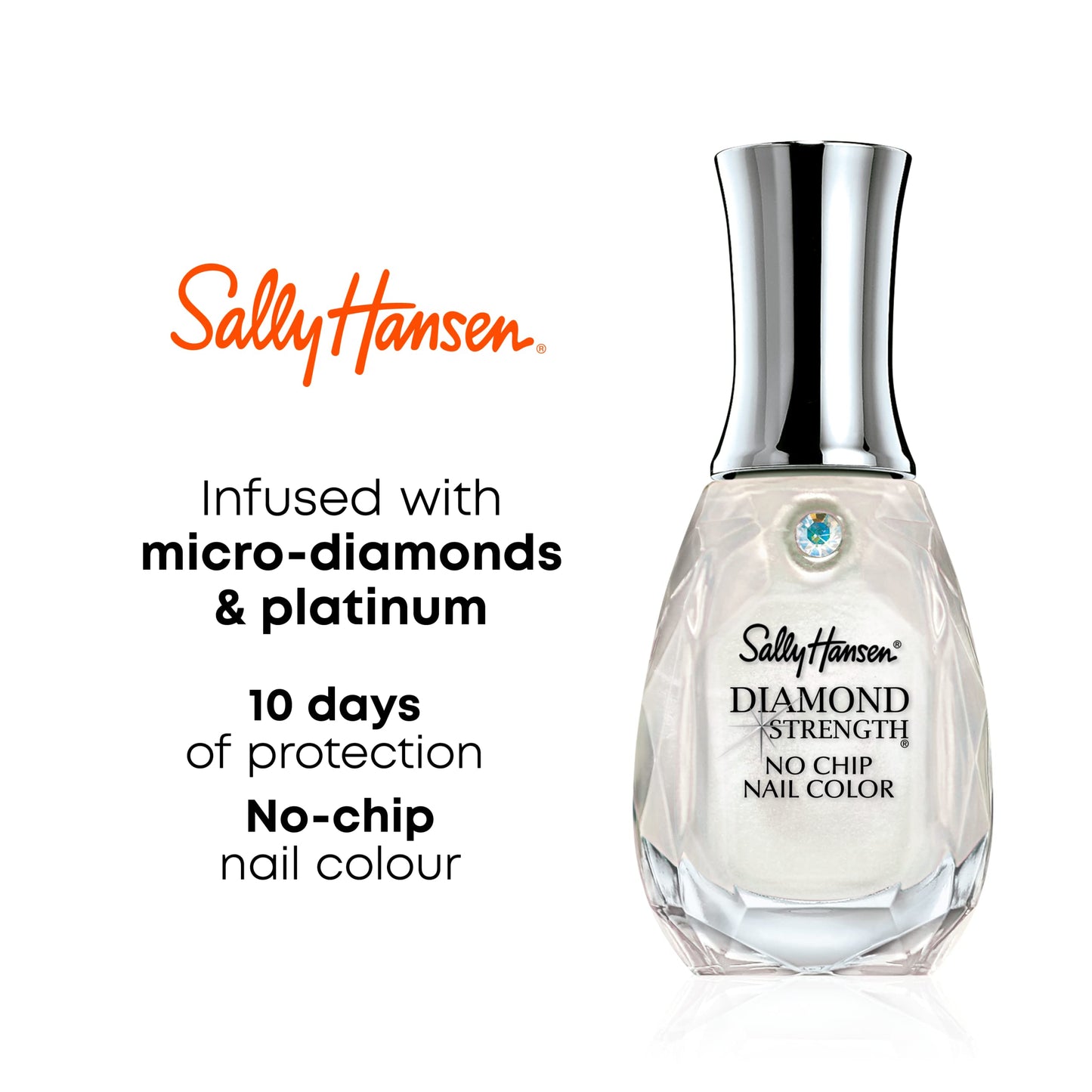 Sally Hansen Diamond Strength, Diamonds, Nail Growth, Protective Layer, Sheer, Shimmery Grey Nail Polish