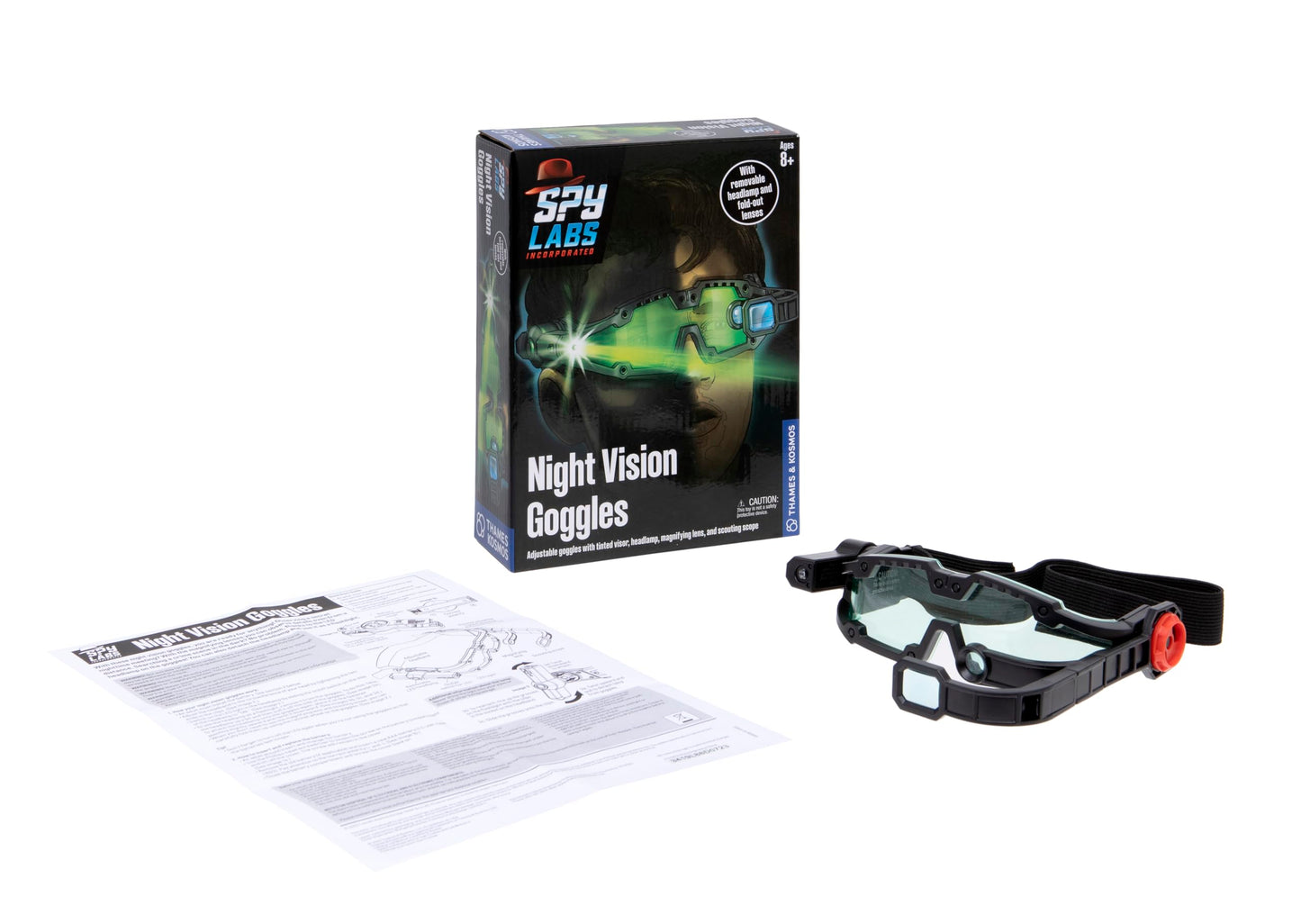 Thames & Kosmos Spy Labs Night Vision Goggles – Conduct Secret Missions & Night Surveillance with Detective Gear for Young Investigators