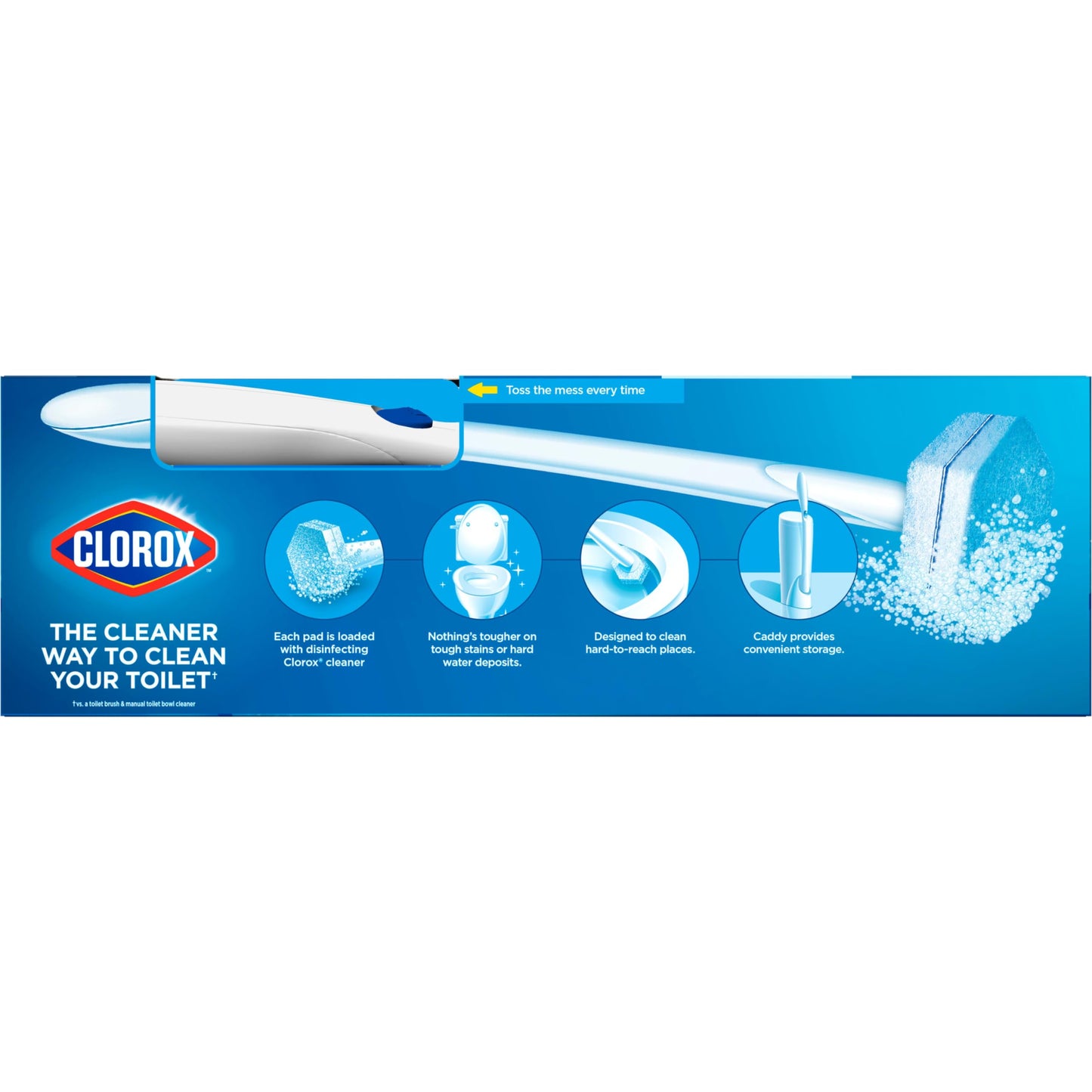 Clorox Toilet Wand Toilet Cleaning Kit, ToiletWand, Caddy and 6 Refills (Pack May Vary)