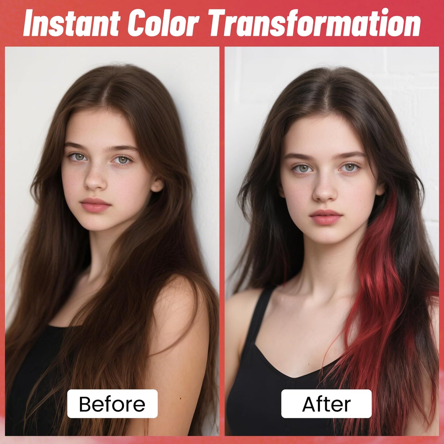 Red Hair Spray, Seaboll Temporary Hair Color Spray for Kids Women Men-4.06 oz- Safe Non Sticky Washable One Day Hair Dye Spray,Disposable Accessories