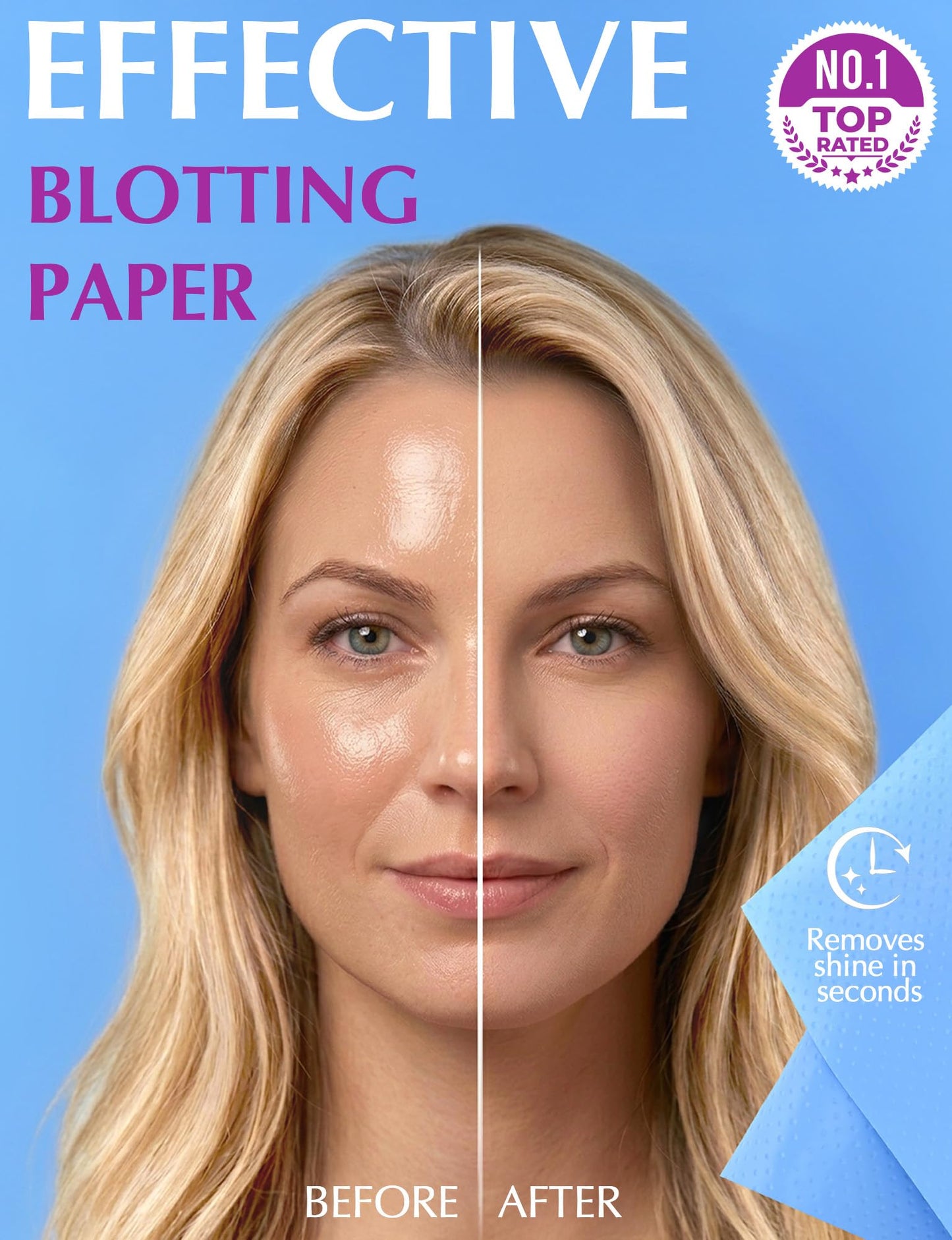 High-Performance Oil Absorbing Sheets for Face - 3 pack (150 sheets) - Makeup Friendly Blotting Papers for Oily Skin - Oil Blotting Sheets for Face Beauty and Personal Care ZOROM'S