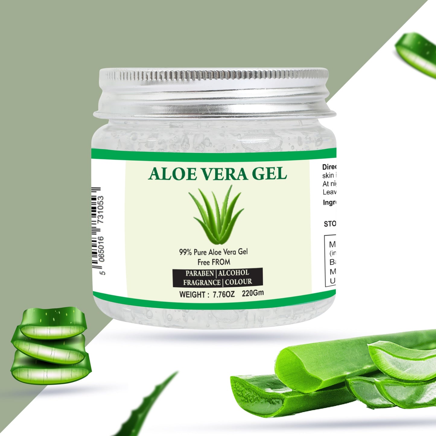 Raslok Aloe Vera Gel | 99% Pure Natural Aloe Gel | For Moisturizing Face Skin & Hair Care,Durable Moisturizing Hydrating Soothing | Non-Sticky (7.76 Beauty and Personal Care Raslok