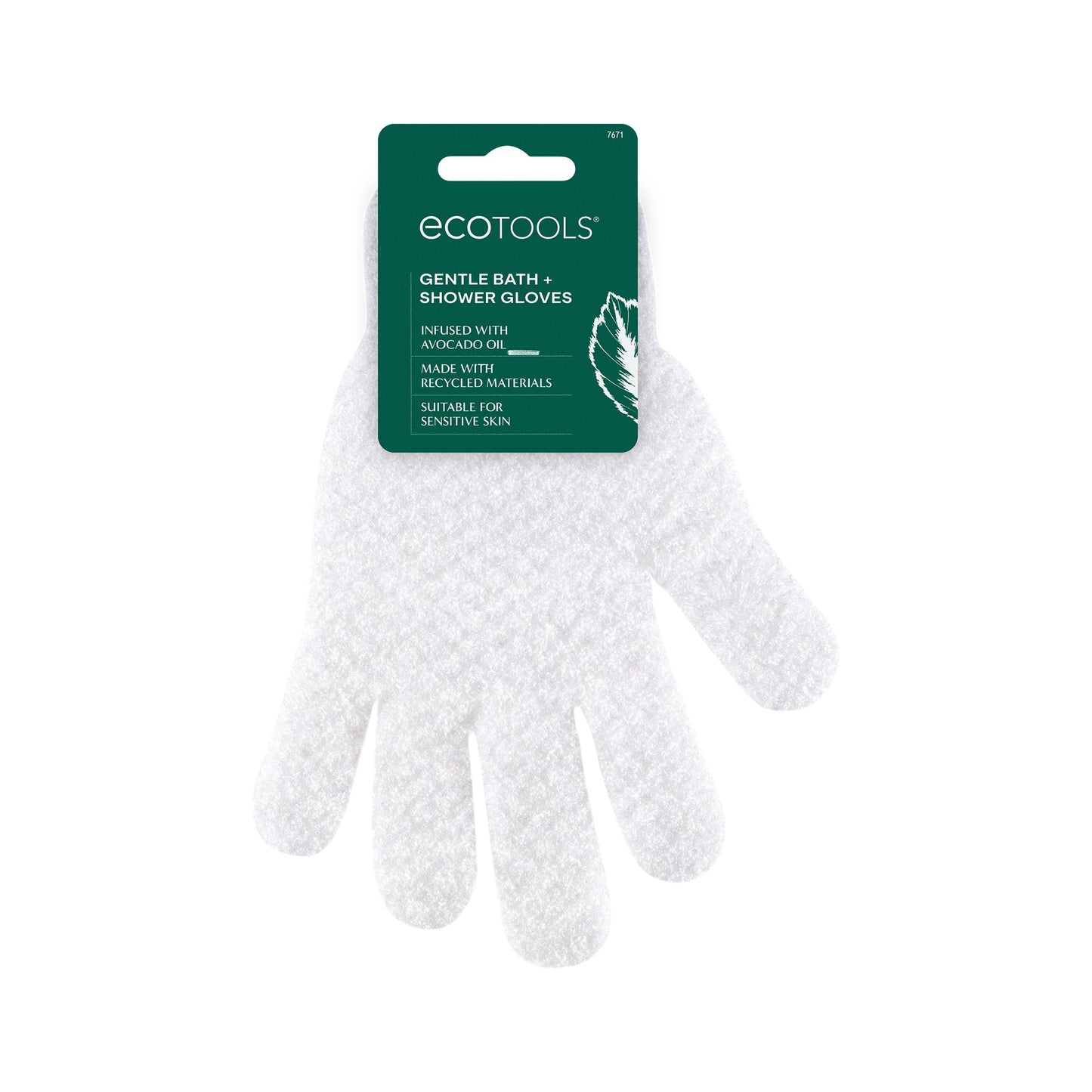 EcoTools Gentle Bath + Shower Gloves, Exfoliating Gloves Remove Dead Skin & Cleanse The Whole Body, Bath Gloves Infused with Avocado Oil to Scrub