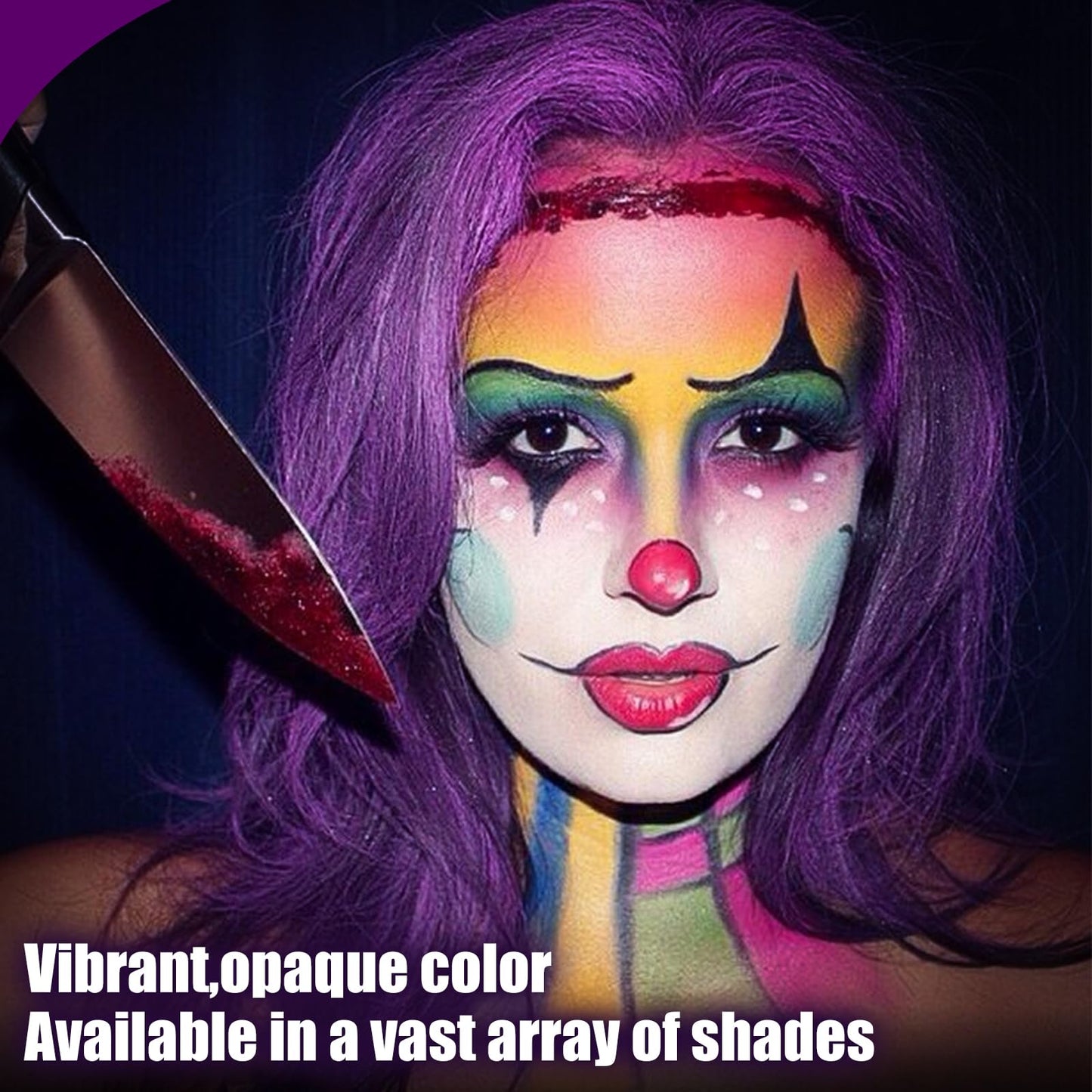 6 Color Purple Face Paint Palette, Professional Body Paint Violet Makeup, Washable Formula, Vibrant Purple Face & Body Paint for Halloween, Cosplay