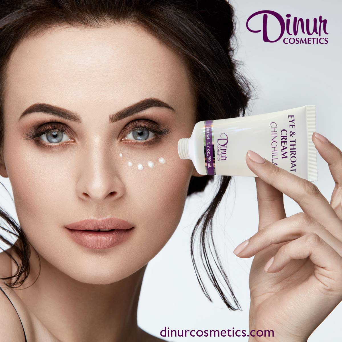 Dinur Cosmetics Chinchilla Eye & Throat Cream Reduces Fine Lines Wrinkles Puffy Eyes & Under Eye Dark Circles Penetrates Delicate Skin for Men & Women