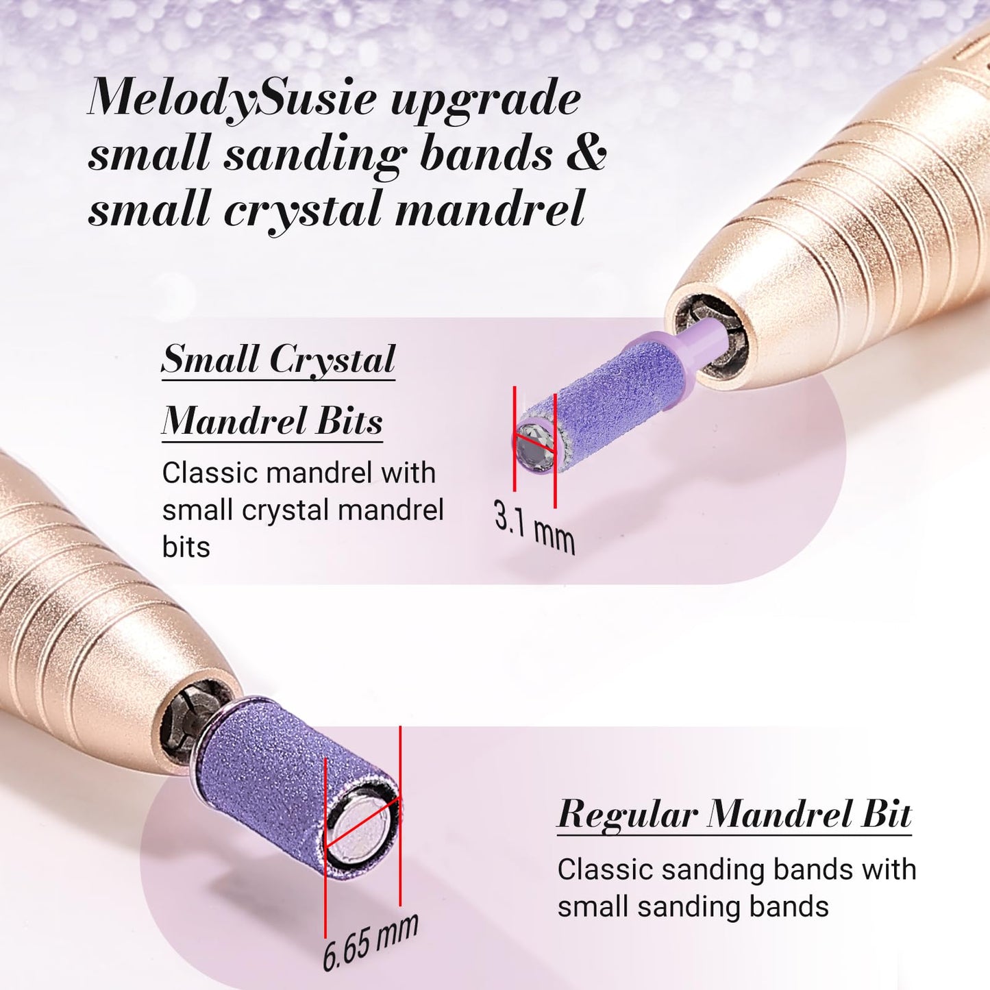 MelodySusie 50 Pcs Nail Drill Bits Small Sanding Bands with 3.1mm Mandrel Bit, 180 Fine Grit Nail File for Acrylic Nails Gel Manicures and Pedicure Beauty and Personal Care MelodySusie