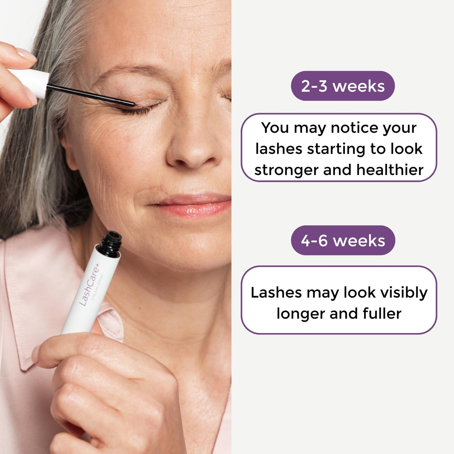 LashCare+ Eyelash Enhancing Serum For Mature Women - Longer, Thicker Lashes in 12 Weeks - For Sensitive Eyes, Natural Growth - Enhancement Beauty & Personal Care Rumi Cosmetiques
