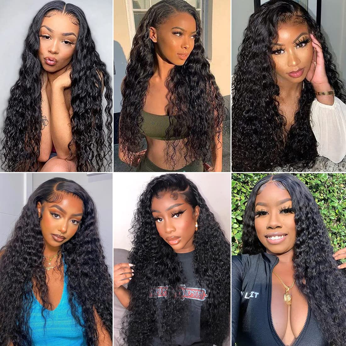 Nervoss HD Lace Front Wigs Human Hair Water Wave 13x4 Lace Front Wigs Pre Plucked with Baby Hair Deep Wave Glueless Transparent Lace Front Wigs