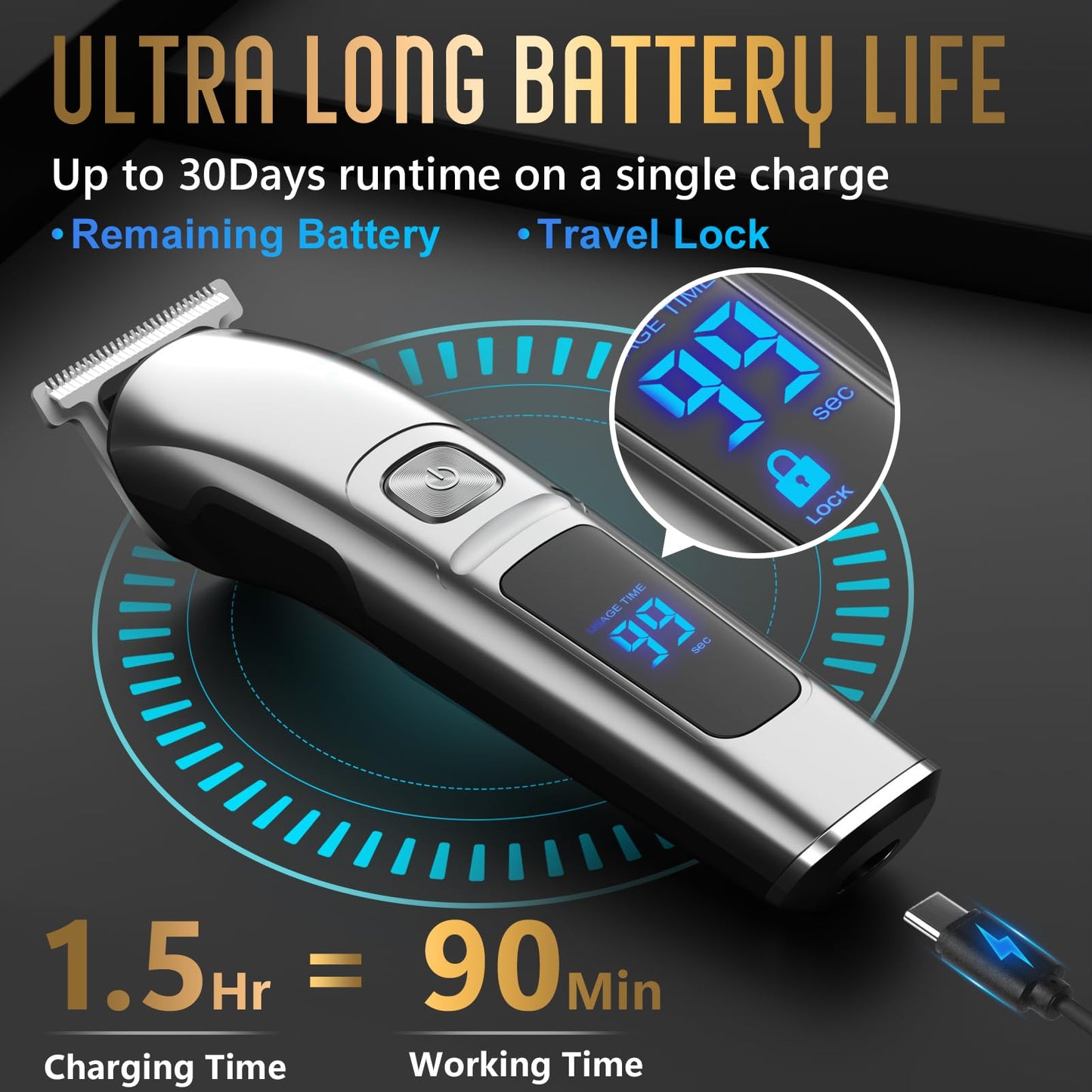 Ufree Beard Trimmer for Men, Waterproof Electric Razor, Grooming Kit Beauty and Personal Care Ufree