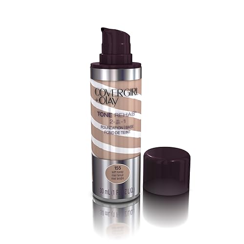 COVERGIRL and Olay Tonerehab 2-In-1 Foundation, Soft Honey 155, 1 Fluid Ounce