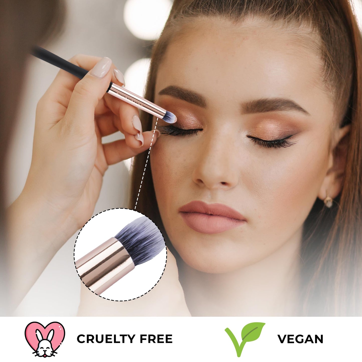 Profusion Cosmetics Small Firm Eyeshadow Brush - Professional Eye Makeup Brush, Eyeshadow Blending Brush-Dense Rounded Hair Bristles and Best