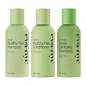 Eva NYC Travel Shampoo and Conditioner Set with Weekly Clarifying Shampoo - Gentle Daily Cleansing - Amino Acids + AHA's - Moisture + Shine - Protects