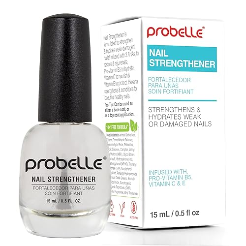 Probelle Nail Strengthener and growth, Natural Nail Strengthening Clear Nail Polish Repair Treatment, Nail Growth & Conditioning, Stops Splits, Chips