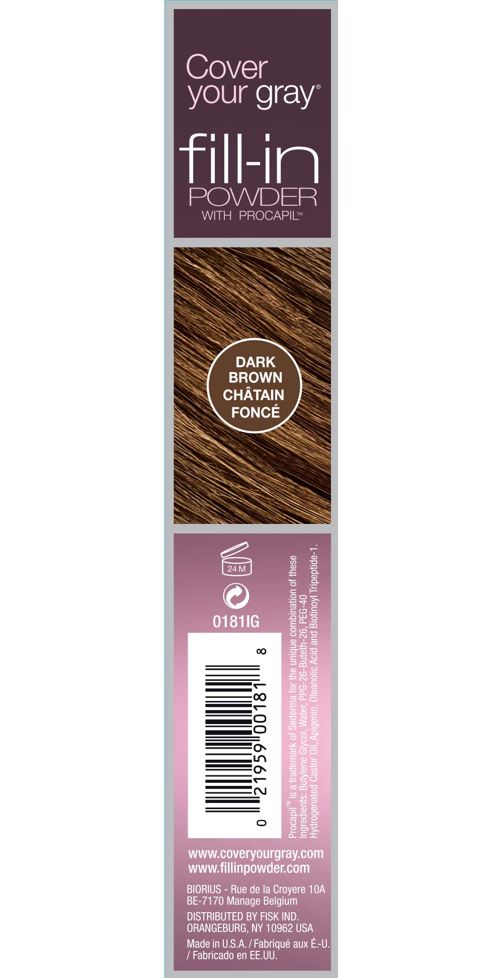 Cover Your Gray Fill-in Powder - Dark Brown (PACK OF 6) - Root Cover Up and Hair Volumizing Powder, Hair Filler for Thinning Hair, Fills In Thinning