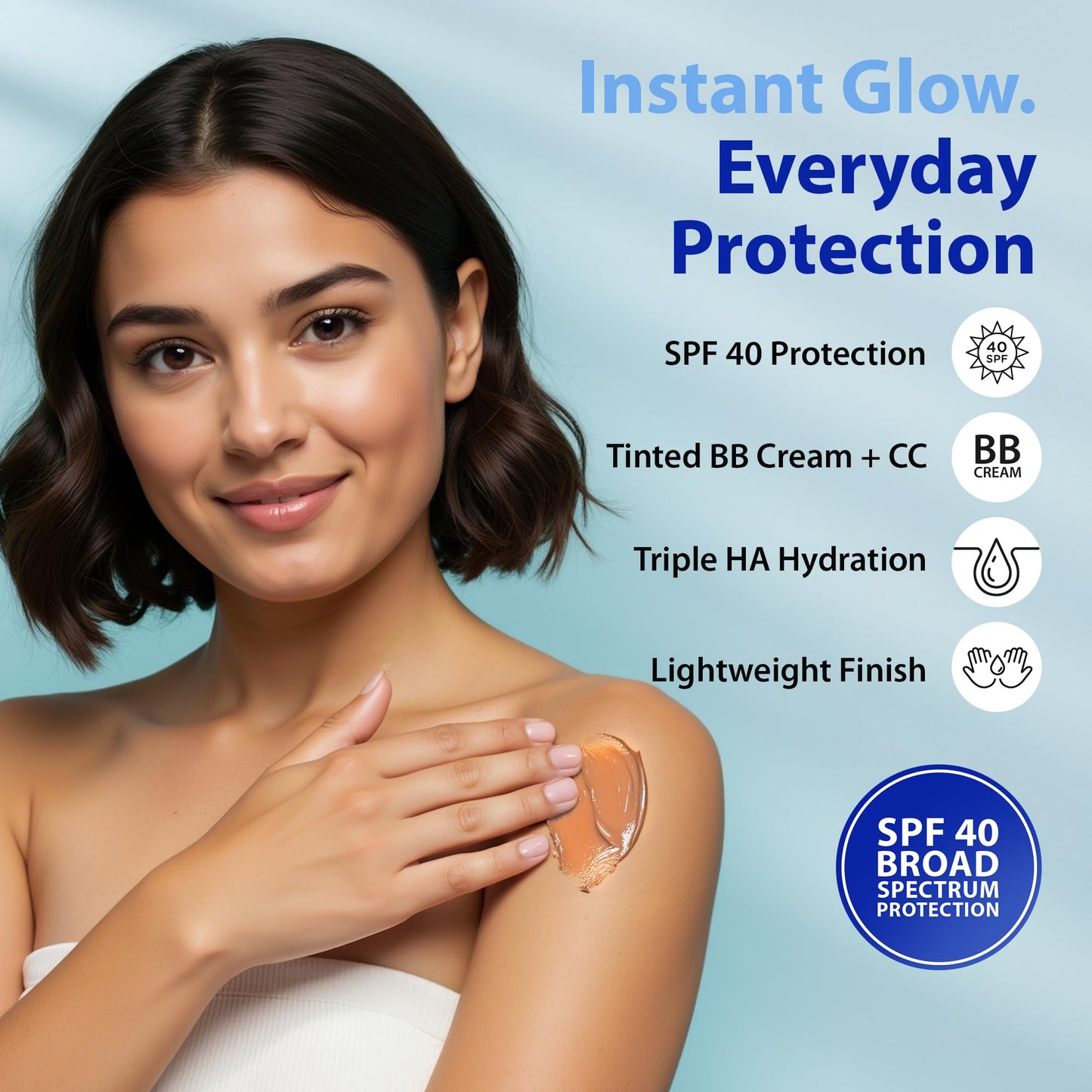 Dr. Denese Broad Spectrum SPF 40 Defense Day Cream (Rich) 6 oz - Tinted Moisturizer and Daily Sunscreen - Hydrating BB Cream with Antioxidants
