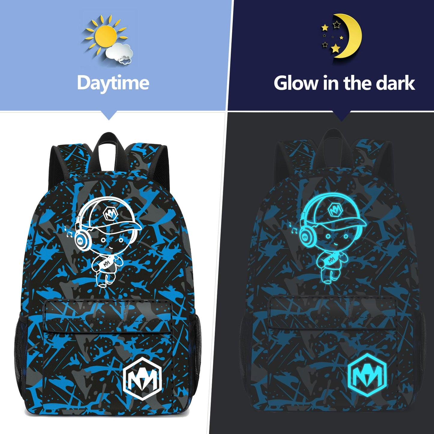 Bluboon School Backpack for Boys Teens Bookbag Travel Daypack Kids Girls Lunch Bag Pencil Case