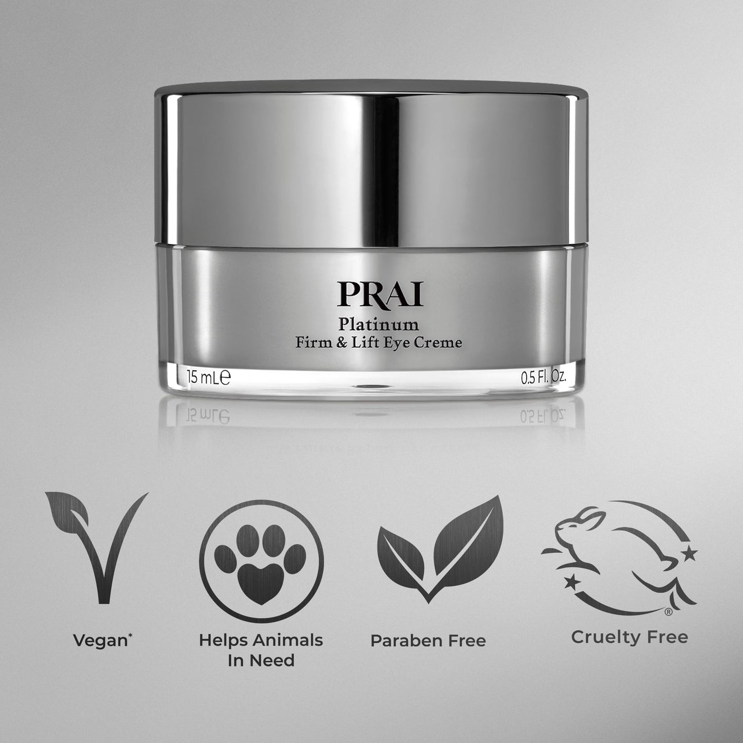 PRAI Beauty Platinum Firm and Lift Eye Creme - Tightening and Firming Eye Cream - Anti-Aging Under Eye Cream - Irritation Free - 0.5 Oz