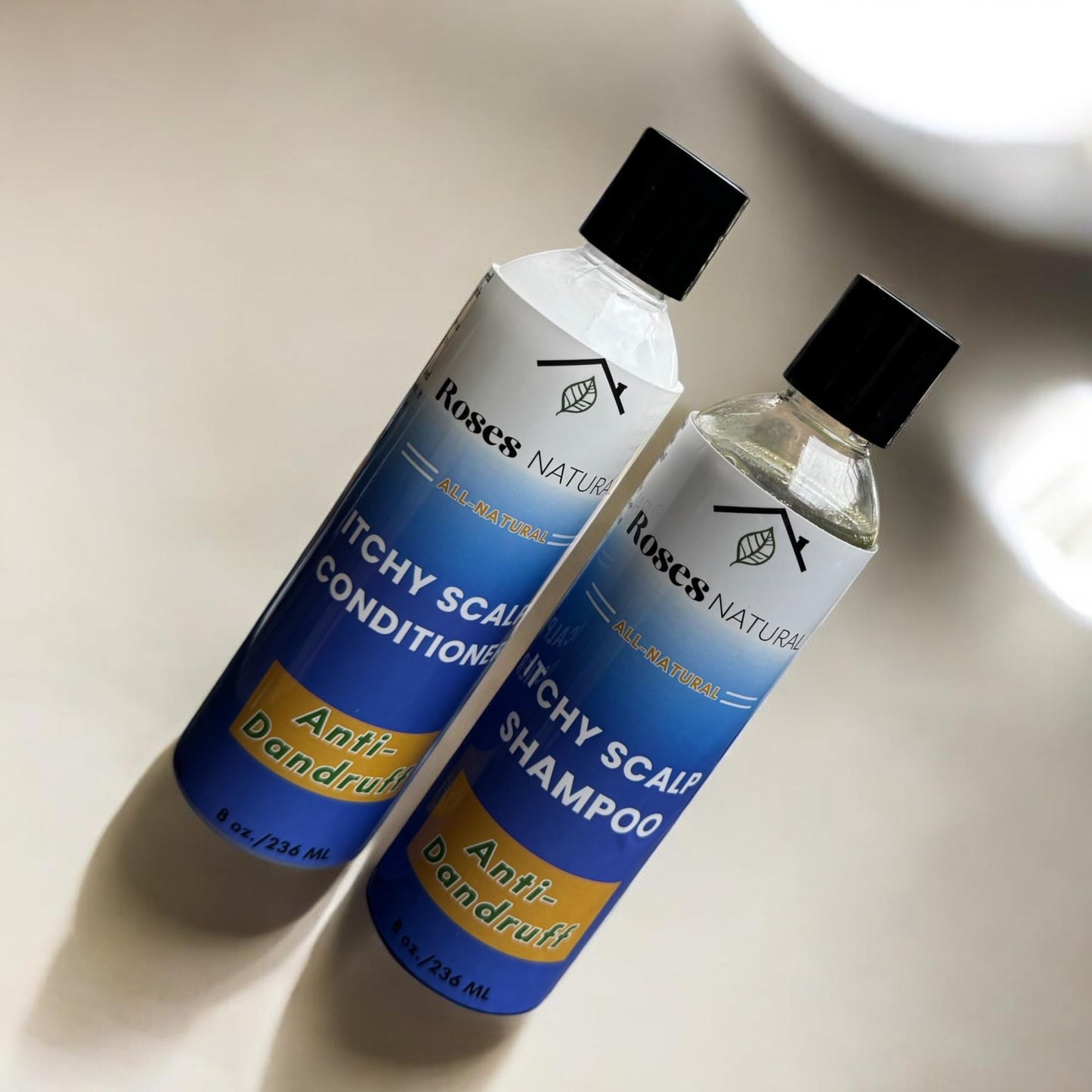 Itchy Scalp Shampoo & Conditioner Set, 8 oz Each, African Black Soap Shampoo, Dandruff shampoo & Conditioner, All-Natural Treatment, Dry & Itchy Scalp
