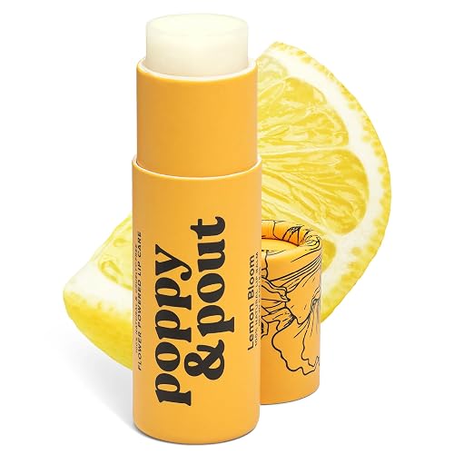Poppy & Pout Lemon Bloom Jumbo Lip Balm | All Natural Lip Balms & Moisturizers | Hydrates with Beeswax, Vitamin E, Organic Coconut Oil | Cruelty-Free