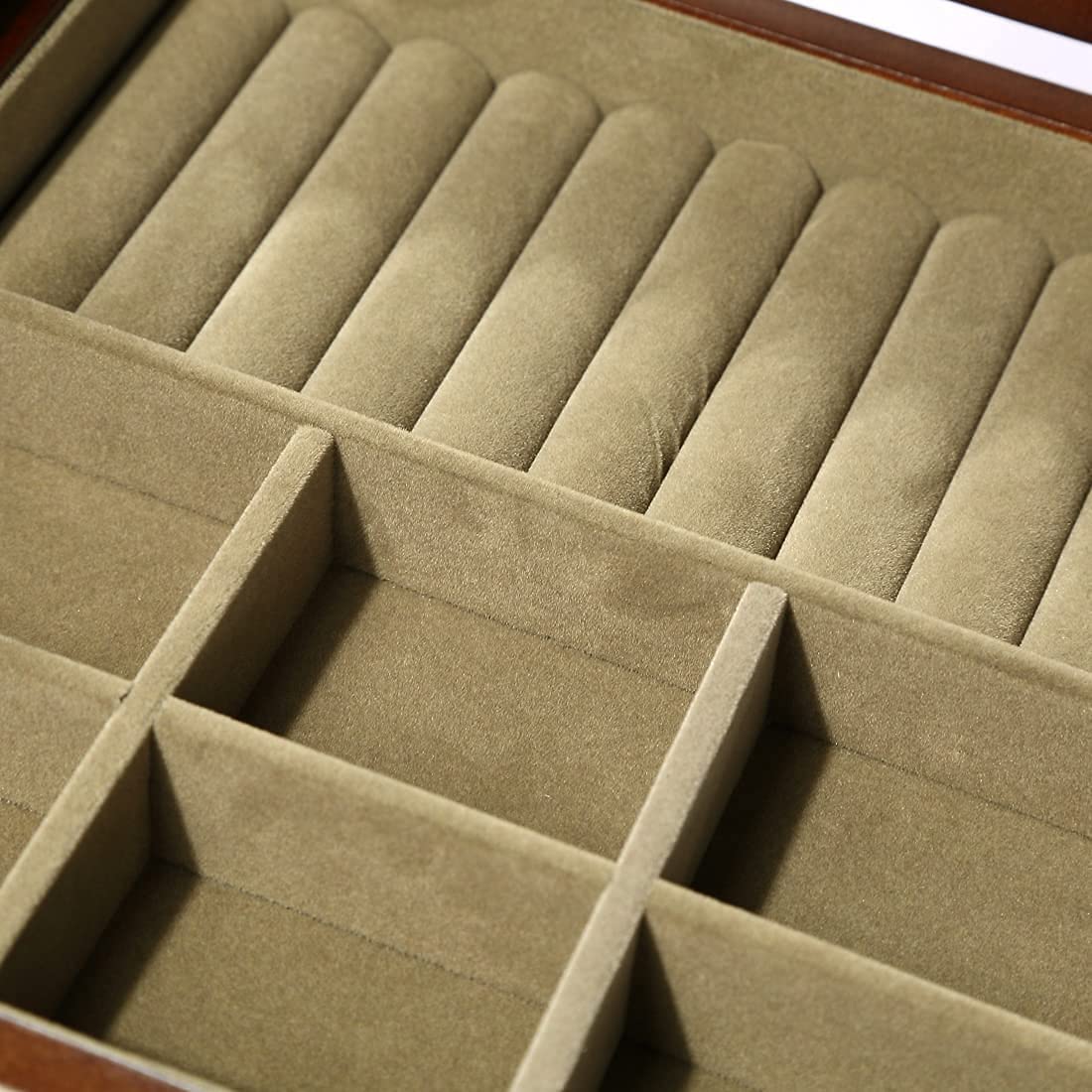 Wolfroady Wooden Jewelry Box for Women, Jewelry Organizer Box for Necklaces and Rings Jewelries, Watches, Storage Box Cherry